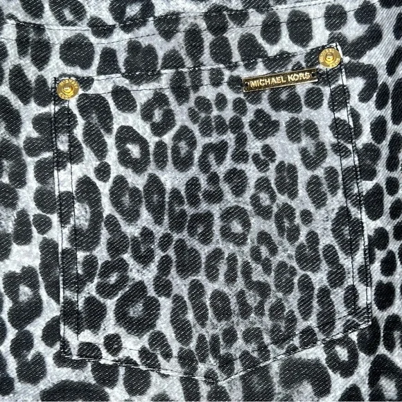 MICHAEL Michael Kors Black Leopard Print Leggings With Faux Fly XL EUC - Picture 11 of 16